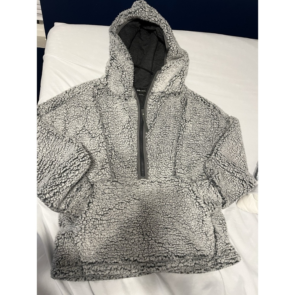 PrAna Sherpa Organic Cotton Jacket Gray‎ S Half Zip  Long Sleeve Pockets
